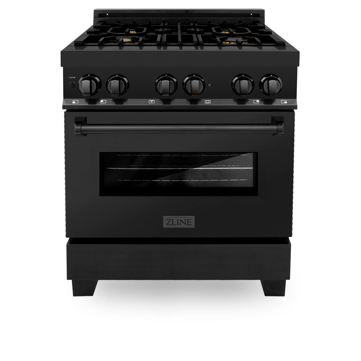 ZLINE 30 in. 4.0 cu. ft. Dual Fuel Range with Gas Stove and Electric Oven in Black Stainless Steel (RAB-BR-30) - (RABBR30)