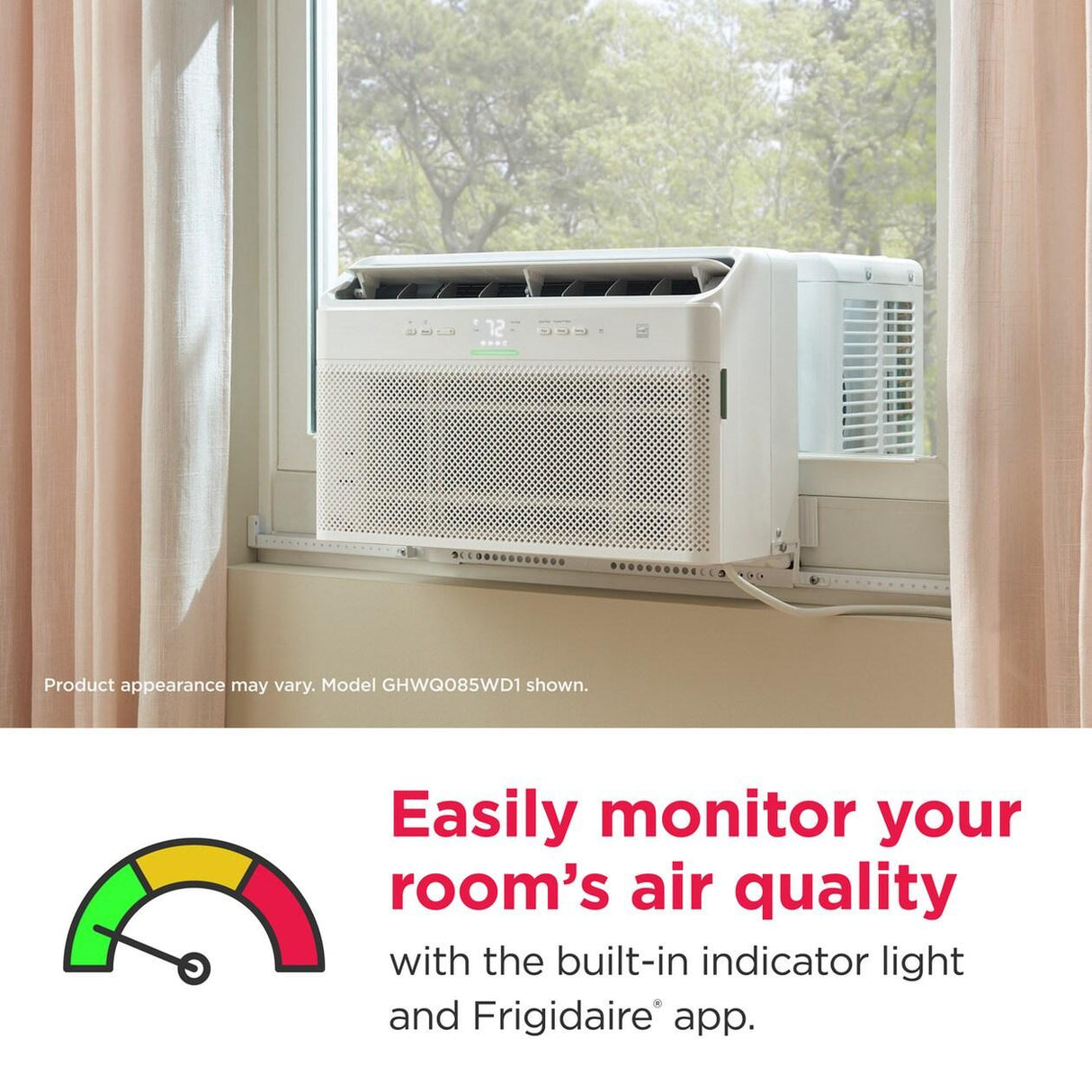 Frigidaire Gallery 8,000 BTU U-Shape Window Room Air Conditioner with Inverter and Wi-Fi (Energy Star) - (GHWQ085WD1)