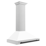 ZLINE 36 in. Autograph Edition Convertible Stainless Steel Range Hood with White Matte Shell (KB4STZ-WM36) [Color: Matte Black Accents] - (KB4STZWM36MB)