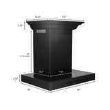 ZLINE Convertible Vent Wall Mount Range Hood in Black Stainless Steel with Crown Molding (BSKENCRN) - (BSKENCRN30)