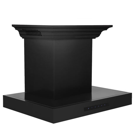 ZLINE Wall Mount Range Hood in Black Stainless Steel with Built-in ZLINE CrownSound Bluetooth Speakers (BSKENCRN-BT) - (BSKENCRNBT24)