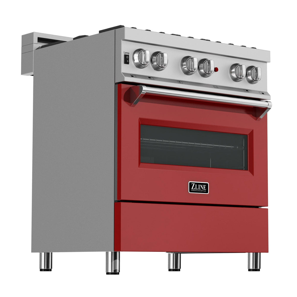 ZLINE 30 in. 4.0 cu. ft. Dual Fuel Range with Gas Stove and Electric Oven in All DuraSnow Stainless Steel with Color Door Options (RAS-SN-30) [Color: Red Matte] - (RASRM30)