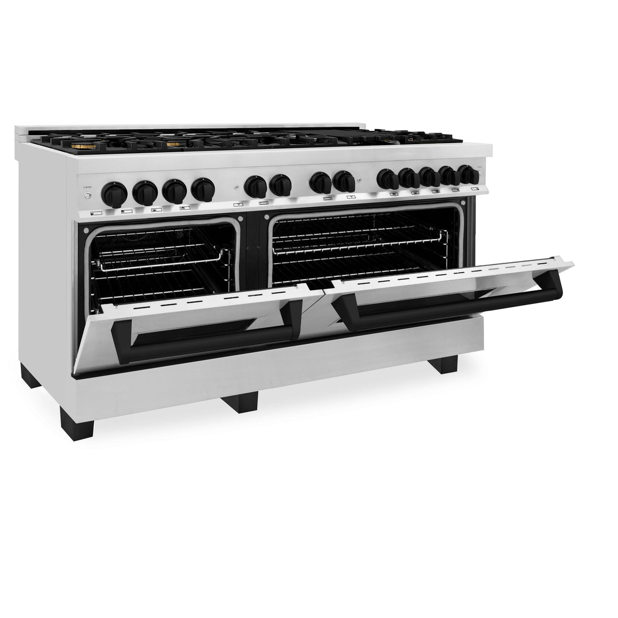 ZLINE Autograph Edition 60" 7.4 cu. ft. Dual Fuel Range with Gas Stove and Electric Oven in Stainless Steel with Accents (RAZ-60) [Color: Matte Black] - (RAZ60MB)