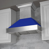 ZLINE Ducted DuraSnow Stainless Steel Range Hood with Blue Matte Shell (8654BM) - (8654BM30)