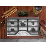 GE(R) 36" Built-In Gas Cooktop with 5 Burners and Dishwasher Safe Grates - (JGP5036SLSS)