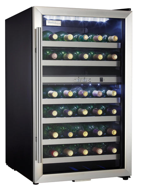 Danby Designer 38 Bottle Free-Standing Wine Cooler in Black Stainless Steel - (DWC114BLSDD)