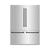 ZLINE 60" Autograph Edition 32.2 cu. ft. Built-in 4-Door French Door Refrigerator with Internal Water and Ice Dispenser in Stainless Steel with Matte Black Accents (RBIVZ-304-60-MB) - (RBIVZ30460MB)