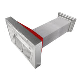 ZLINE Ducted DuraSnow Stainless Steel Range Hood with Red Matte Shell (8654RM) - (8654RM30)