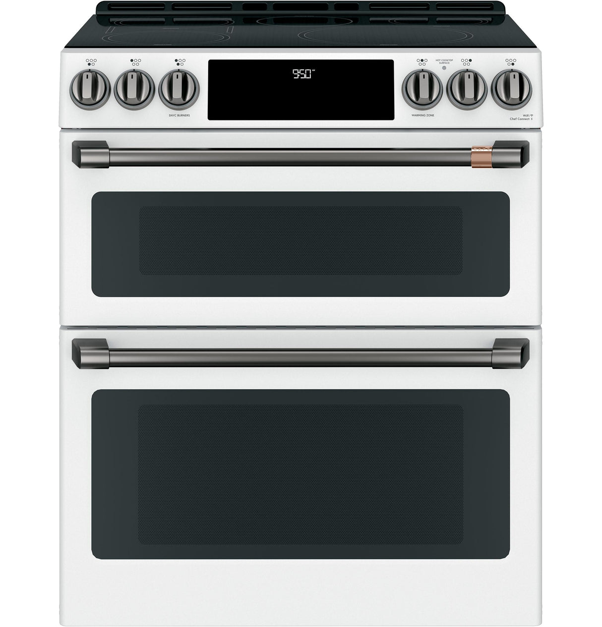 Caf(eback)(TM) 30" Smart Slide-In, Front-Control, Induction and Convection Double-Oven Range - (CHS950P4MW2)