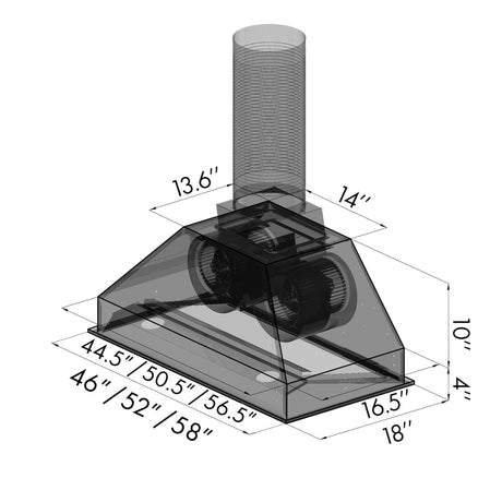 ZLINE Ducted Wall Mount Range Hood Insert in Stainless Steel (698) - (69846)