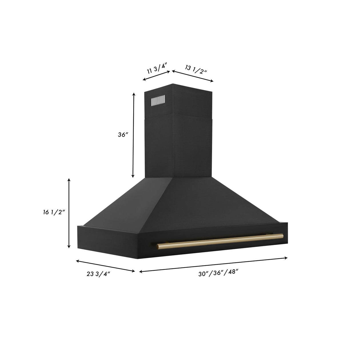 ZLINE 48 in. Autograph Edition Black Stainless Steel Range Hood with Handle (BS655Z-48) [Color: Champagne Bronze] - (BS655Z48CB)