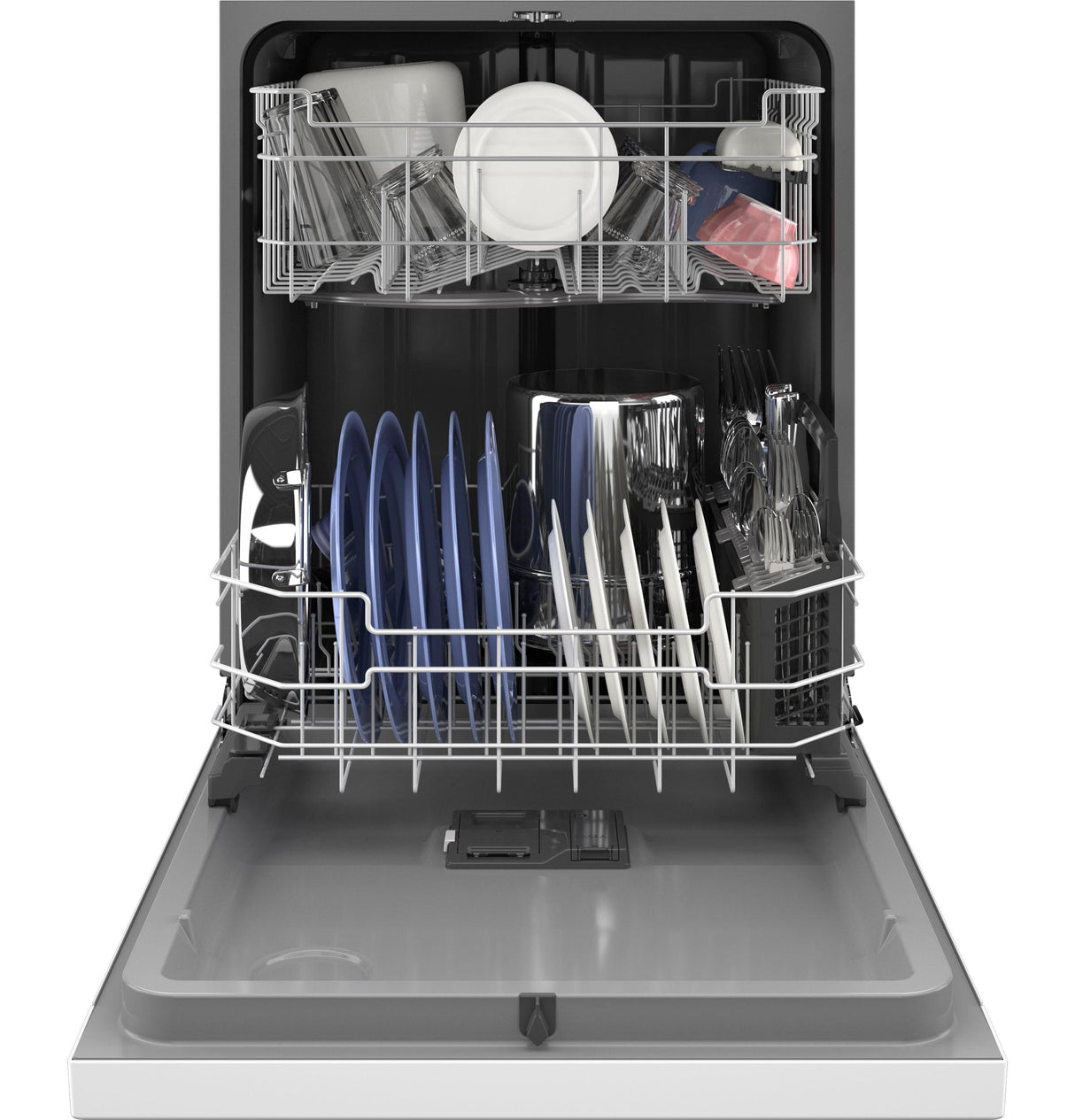 GE(R) ENERGY STAR(R) Front Control with Plastic Interior Dishwasher with Sanitize Cycle & Dry Boost - (GDF550PGRWW)