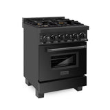 ZLINE 24 in. Professional Dual Fuel Range in Black Stainless Steel (RAB-BR-24) - (RABBR24)