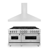 ZLINE 60 in. Kitchen Package with Stainless Steel Dual Fuel Range and Convertible Vent Range Hood (2KP-RARH60) - (2KPRARH60)