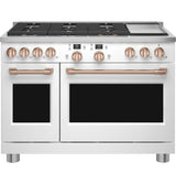 Caf(eback)(TM) 48" Smart Dual-Fuel Commercial-Style Range with 6 Burners and Griddle (Natural Gas) - (C2Y486P4TW2)