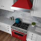 ZLINE 30 in. 4.0 cu. ft. Dual Fuel Range with Gas Stove and Electric Oven in All DuraSnow Stainless Steel with Color Door Options (RAS-SN-30) [Color: Red Matte] - (RASRM30)