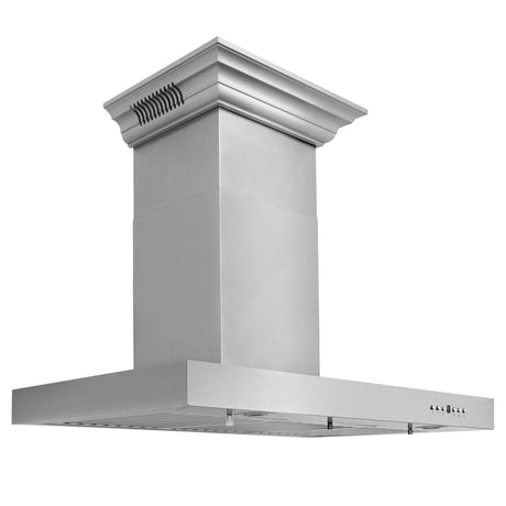 ZLINE Wall Mount Range Hood In Stainless Steel With Built-In ZLINE CrownSound Bluetooth Speakers (KECRN-BT) - (KECRNBT24)