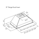 ZLINE Ducted Wall Mount Range Hood Insert in Stainless Steel (721) - (72134)