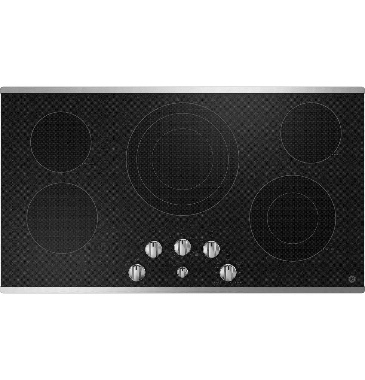 GE(R) 36" Built-In Knob Control Electric Cooktop - (JEP5036STSS)