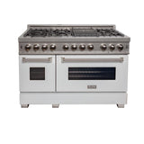 ZLINE 48 in. DuraSnow Stainless Steel 6.0 cu.ft. 7 Gas Burner/Electric Oven Range with Color Door Options (RAS-SN-48) [Color: White Matte] - (RASWM48)