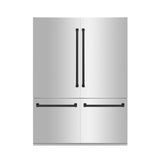 ZLINE 60" Autograph Edition 32.2 cu. ft. Built-in 4-Door French Door Refrigerator with Internal Water and Ice Dispenser in Stainless Steel with Matte Black Accents (RBIVZ-304-60-MB) - (RBIVZ30460MB)