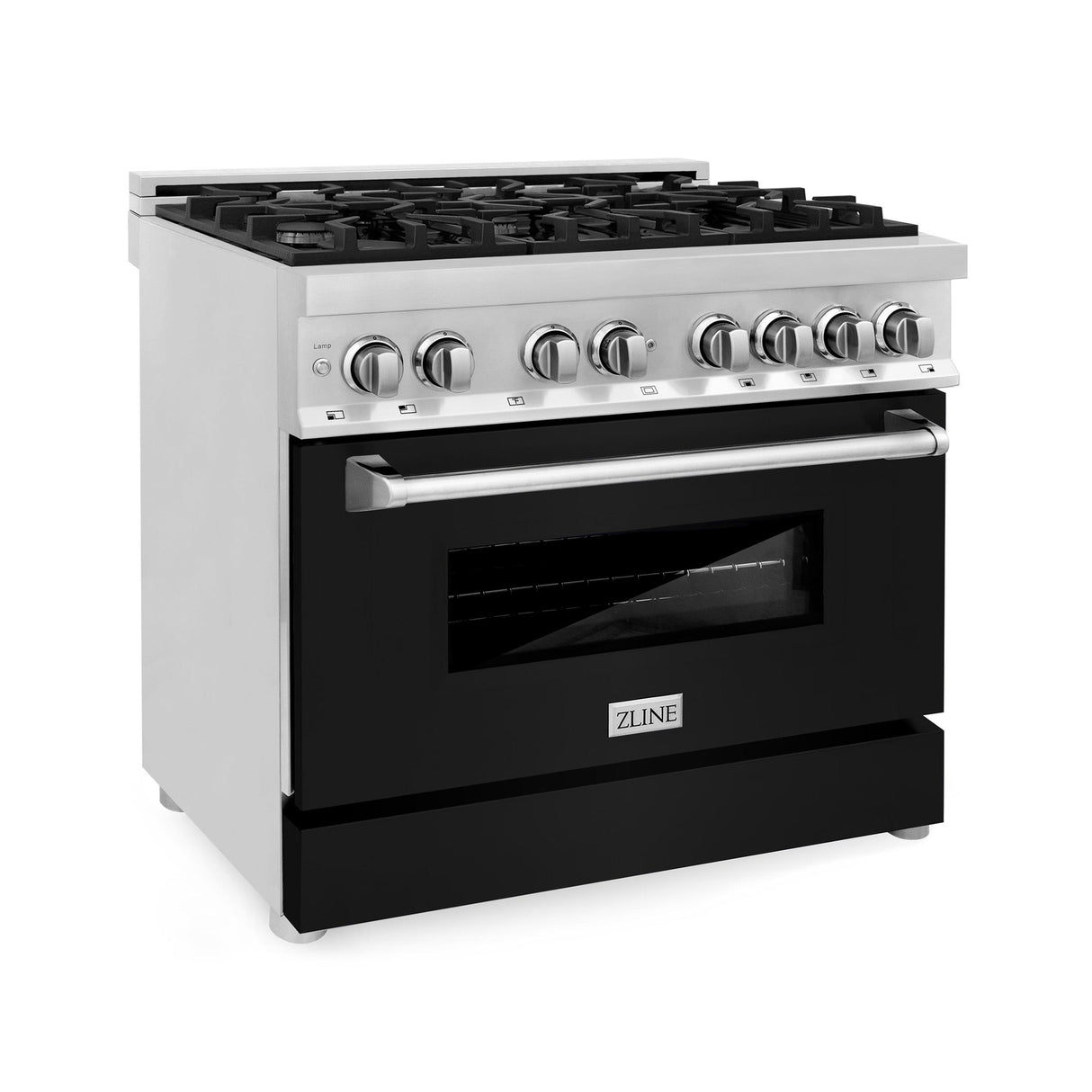 ZLINE 36 in. Dual Fuel Range with Gas Stove and Electric Oven in Stainless Steel (RA36) [Color: Black Matte] - (RABLM36)