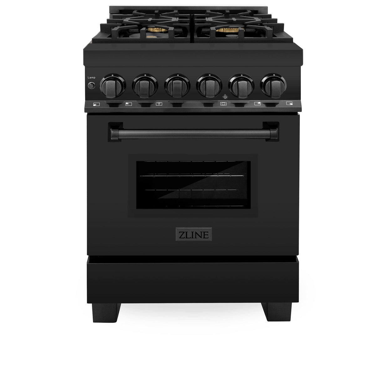 ZLINE 24 in. Professional Dual Fuel Range in Black Stainless Steel (RAB-BR-24) - (RABBR24)