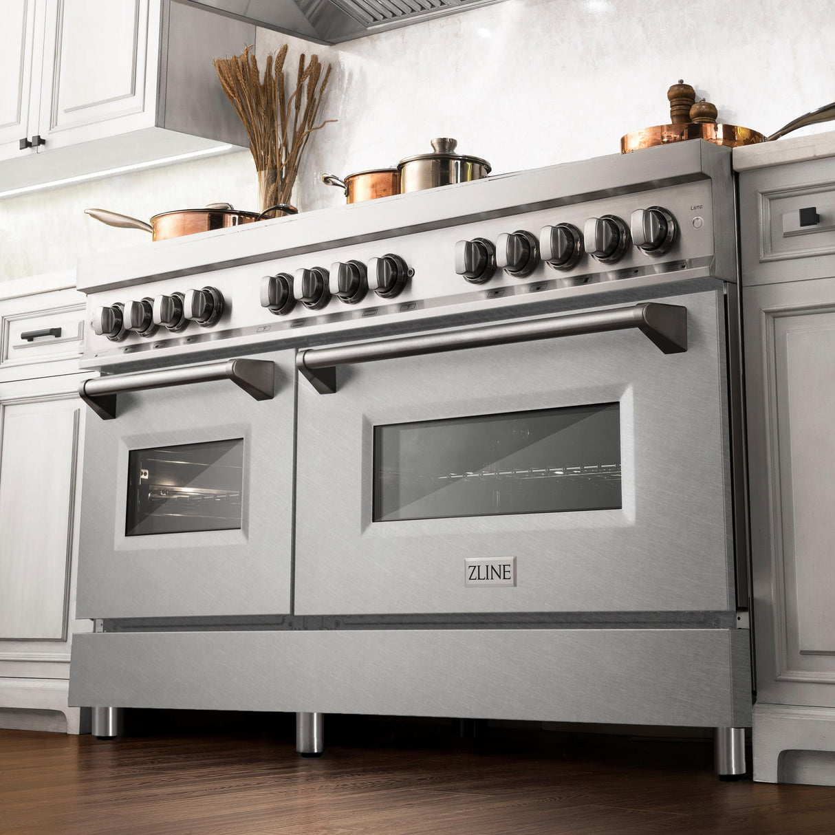 ZLINE 60 in. 7.4 cu. ft. Dual Fuel Range with Gas Stove and Electric Oven in Stainless Steel with Color Options (RA60) [Color: Stainless Steel with DuraSnow Door] - (RASN60)