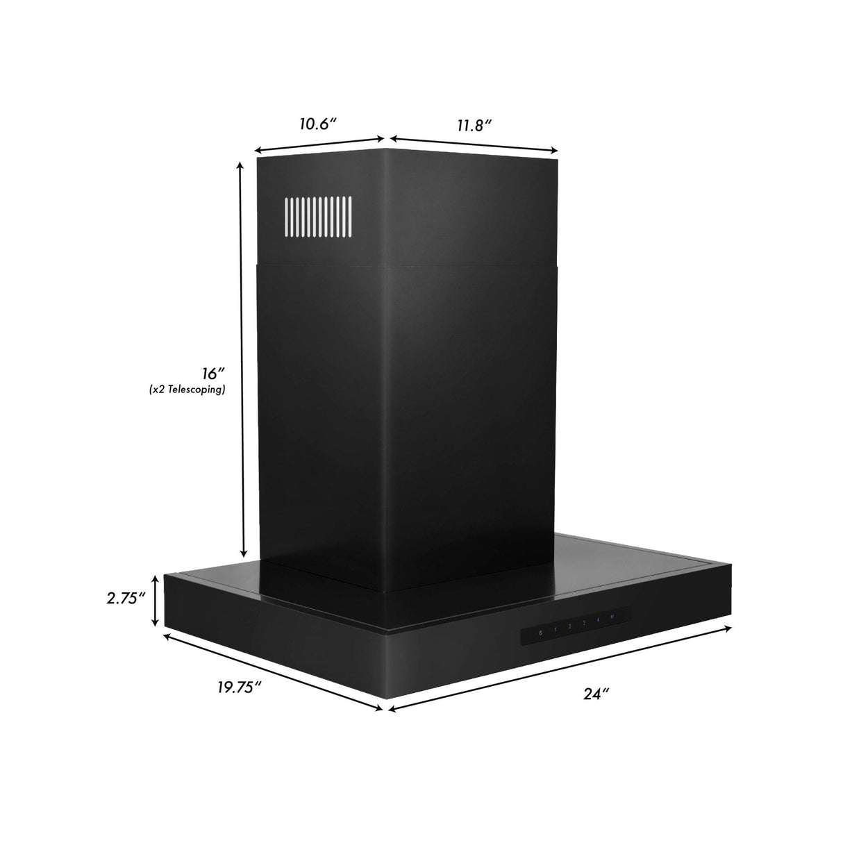 ZLINE Convertible Vent Wall Mount Range Hood in Black Stainless Steel (BSKEN) - (BSKEN30)