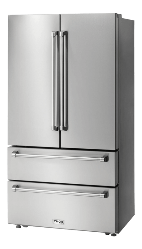 Thor Kitchen 36 Inch Professional French Door Refrigerator With Freezer Drawers - Model Trf3602 - (TRF3602)