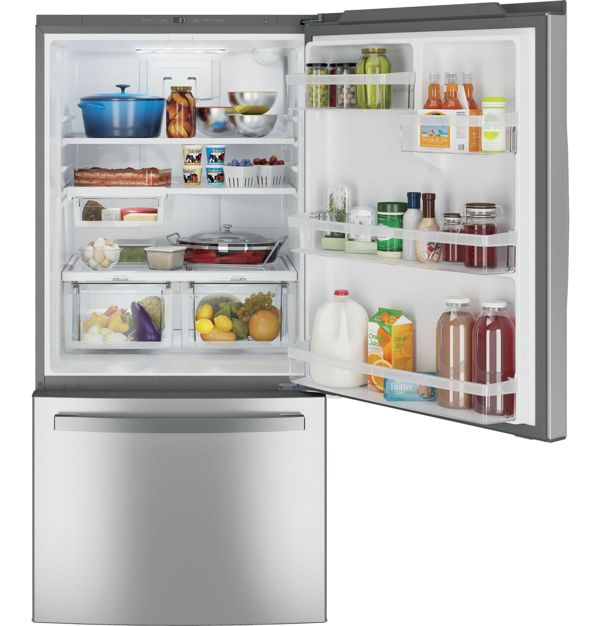 GE(R) ENERGY STAR(R) 24.8 Cu. Ft. Bottom-Freezer Drawer Refrigerator - (GDE25EYKFS)