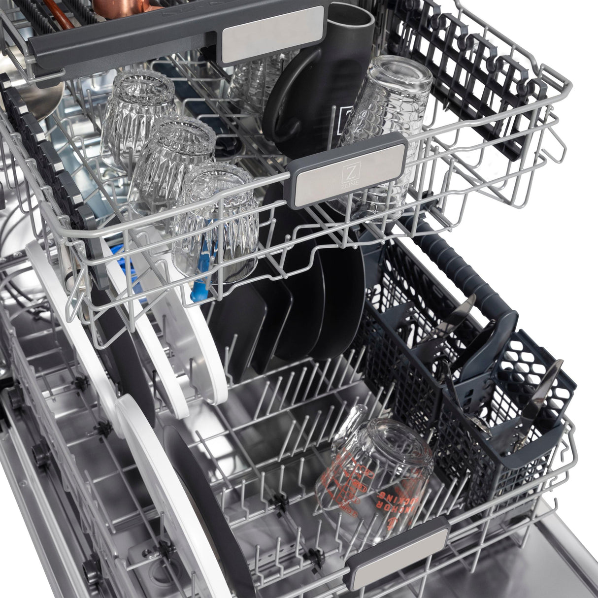 ZLINE 24" Monument Series 3rd Rack Top Touch Control Dishwasher with Stainless Steel Tub, 45dBa (DWMT-24) [Color: DuraSnow] - (DWMTSN24)