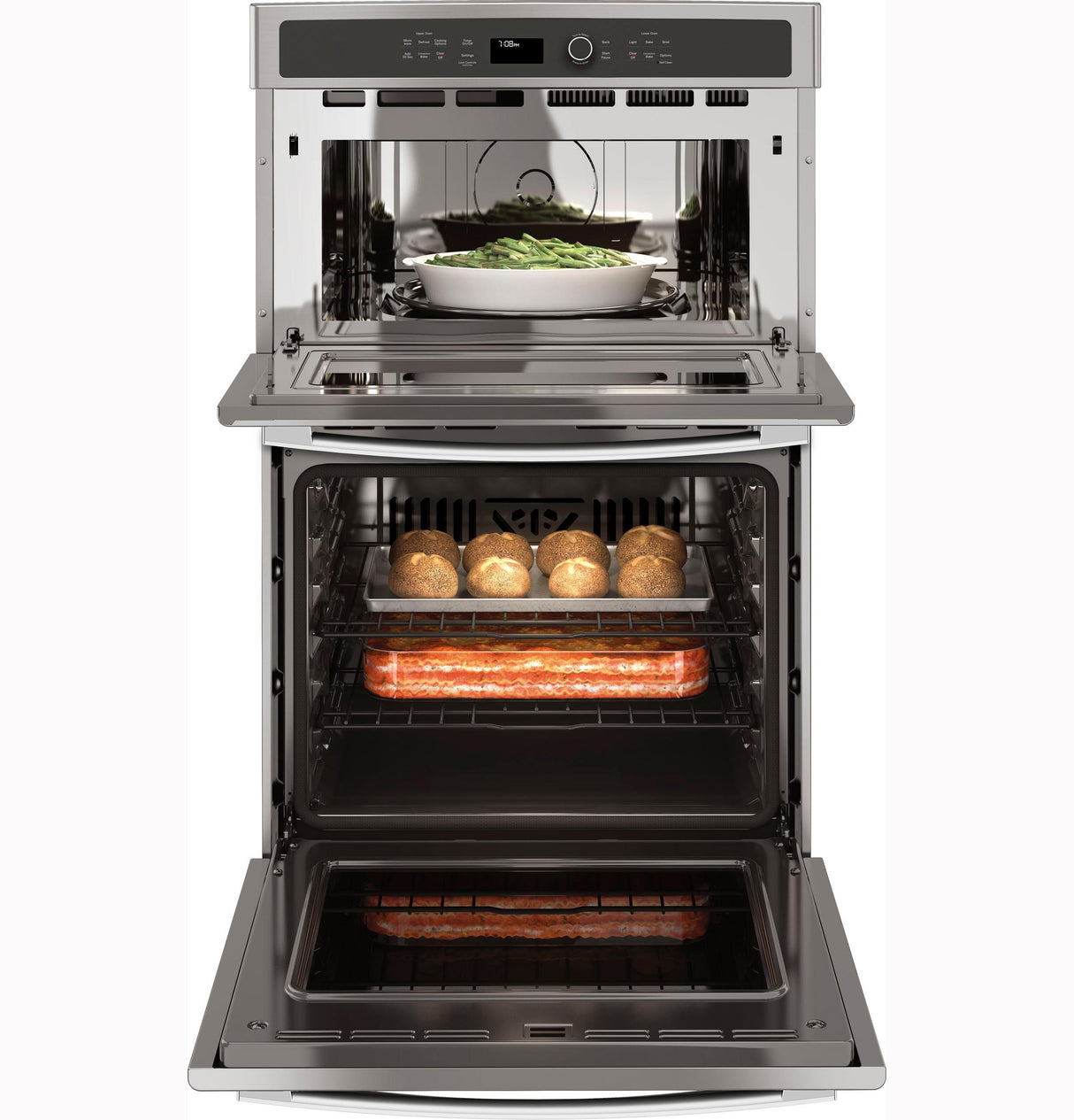 GE Profile(TM) 27" Built-In Combination Convection Microwave/Convection Wall Oven - (PK7800SKSS)