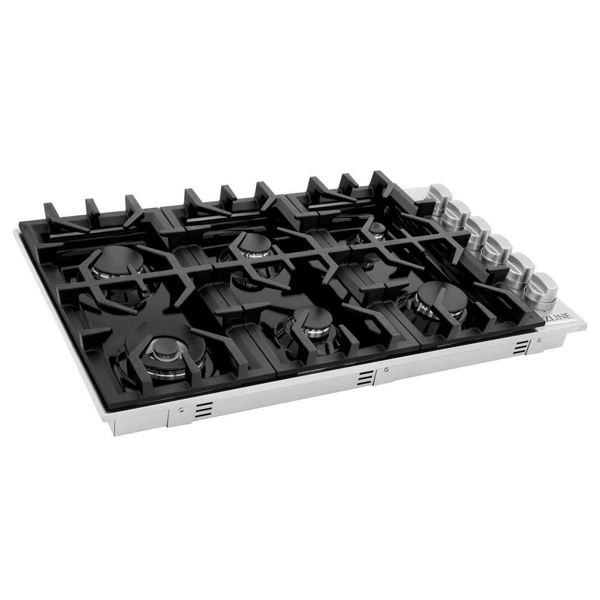 ZLINE Dropin Cooktop in Stainless Steel (Gas) (RC36-PBT) [Color: ZLINE 36" Gas Cooktop with 6 Gas Burners and Black Porcelain Top (RC36-PBT)] - (RC36PBT)