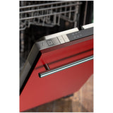 ZLINE 18 in. Compact Top Control Dishwasher with Stainless Steel Tub and Modern Style Handle, 52 dBa (DW-18) [Color: Red Gloss] - (DWRGH18)