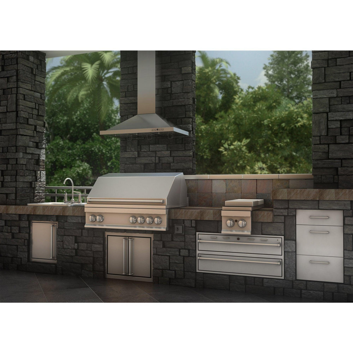 ZLINE Convertible Vent Outdoor Approved Wall Mount Range Hood in Stainless Steel (KB-304) - (KB30448)