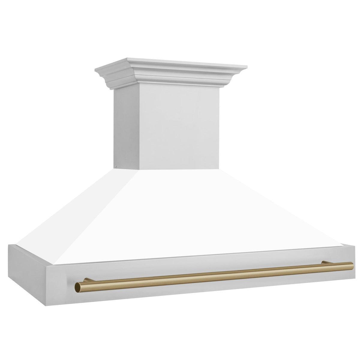 ZLINE 48 in. Autograph Edition Stainless Steel Range Hood with White Matte Shell and Handle (8654STZ-WM48) [Color: Champagne Bronze] - (8654STZWM48CB)