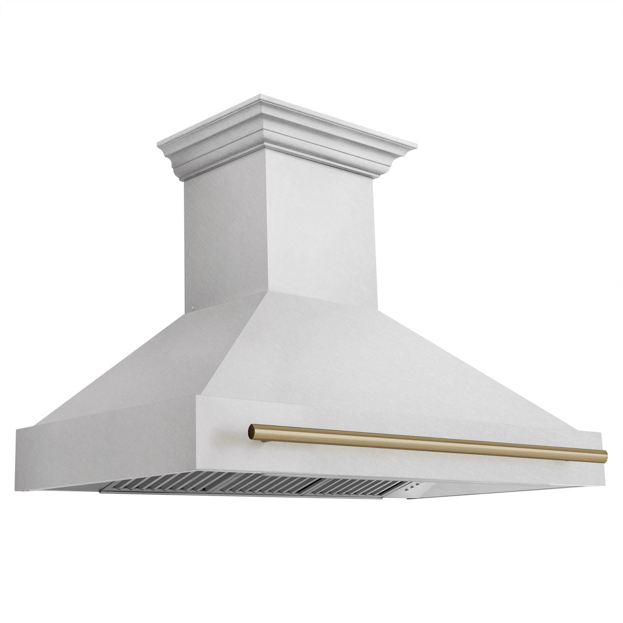 48 in. ZLINE Autograph Edition DuraSnow Stainless Steel Range Hood with DuraSnow Stainless Steel Shell (8654SNZ-48) [Color: Gold] - (8654SNZ48G)