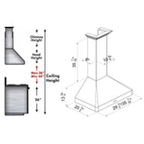 ZLINE Wall Mount Range Hood in DuraSnow Stainless Steel (8KF2S) - (8KF2S30)