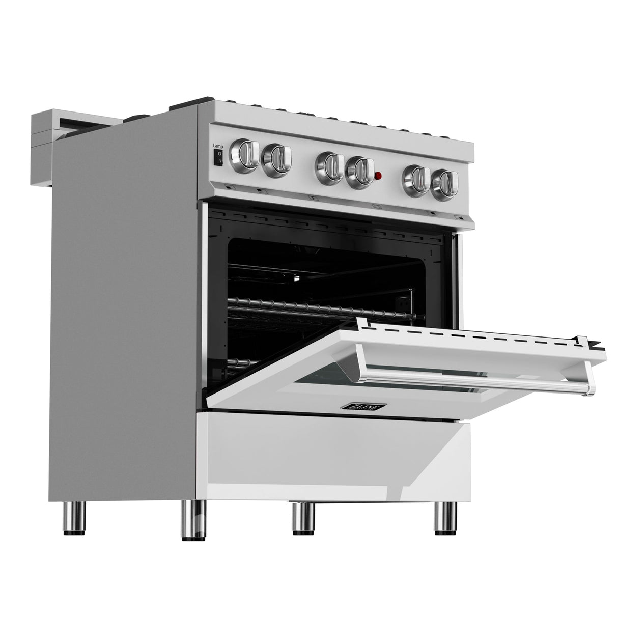 ZLINE 30 in. 4.0 cu. ft. Dual Fuel Range with Gas Stove and Electric Oven in All DuraSnow Stainless Steel with Color Door Options (RAS-SN-30) [Color: White Matte] - (RASWM30)