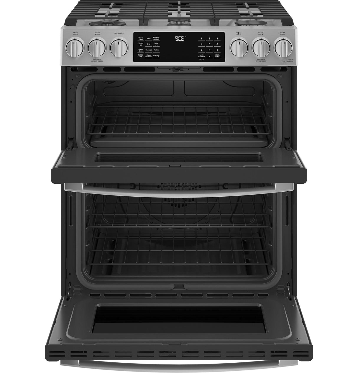 GE Profile(TM) 30" Smart Slide-In Front-Control Gas Double Oven Convection Fingerprint Resistant Range - (PGS960YPFS)