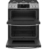 GE Profile(TM) 30" Smart Slide-In Front-Control Gas Double Oven Convection Fingerprint Resistant Range - (PGS960YPFS)