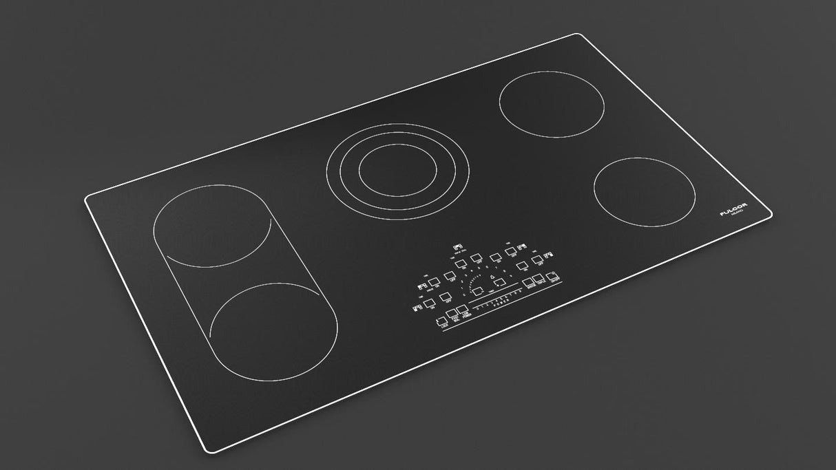 36" RADIANT COOKTOP WITH BRUSHED ALUMINUM TRIM - (F6RT36S2)