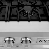 ZLINE Kitchen Package with 36 in. Stainless Steel Rangetop and 30 in. Double Wall Oven (2KP-RTAWD36) - (2KPRTAWD36)