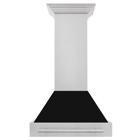 ZLINE 30 in. Stainless Steel Range Hood with Colored Shell Options and Stainless Steel Handle (8654STX-30) [Color: Black Matte] - (8654STXBLM30)