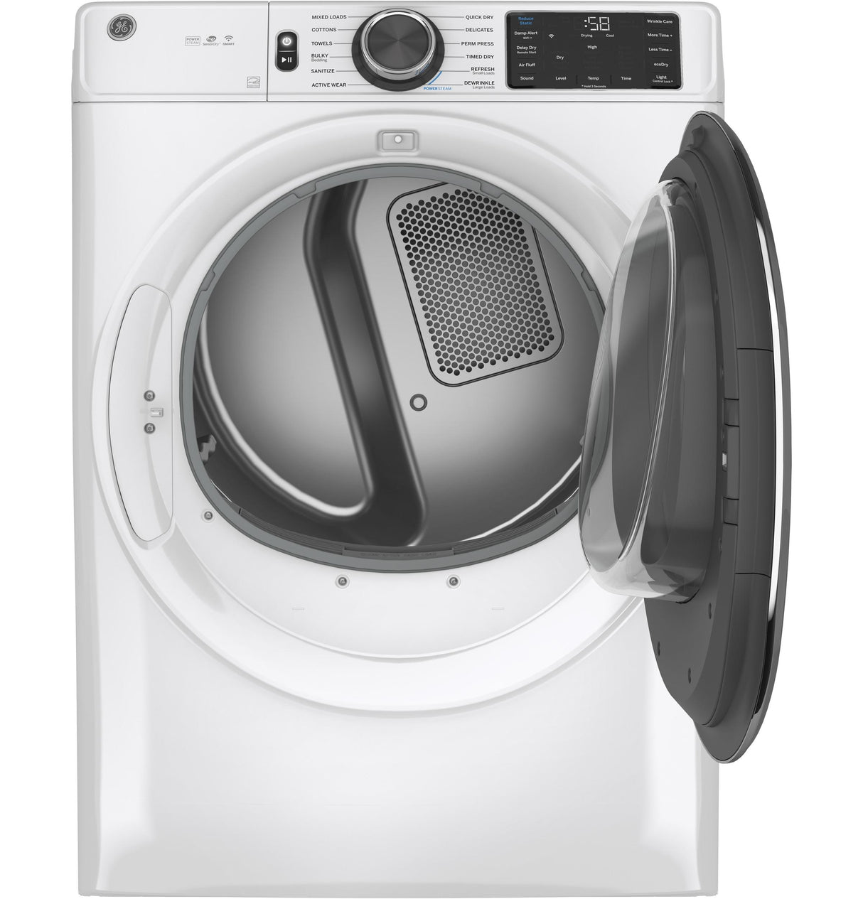 GE(R) ENERGY STAR(R) 7.8 cu. ft. Capacity Smart Front Load Gas Dryer with Steam and Sanitize Cycle - (GFD65GSSNWW)