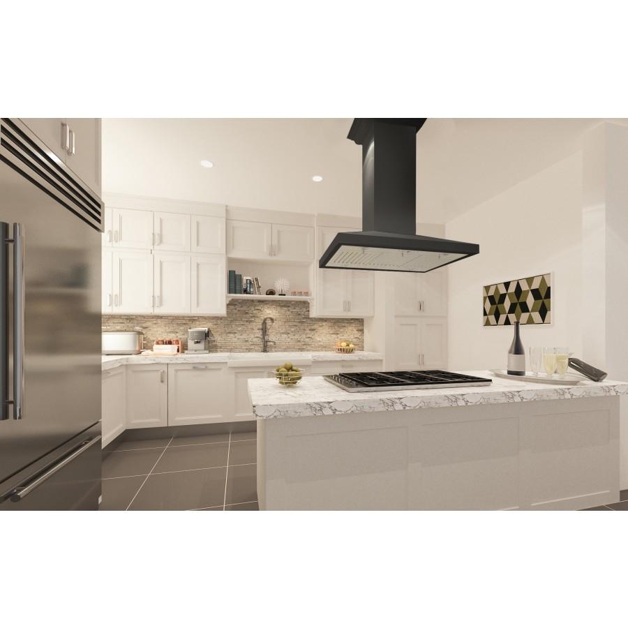 ZLINE Wooden Island Mount Range Hood in Black (KBiCC) - (KBICC36)