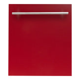 ZLINE 24 in. Top Control Dishwasher with Stainless Steel Tub and Modern Style Handle, 52dBa (DW-24) [Color: Red Gloss] - (DWRGH24)