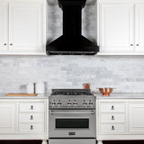 ZLINE Wooden Wall Mount Range Hood In Black - Includes Motor (KPCC) - (KPCC30)