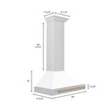 ZLINE 30 in. Autograph Edition Convertible Stainless Steel Range Hood with White Matte Shell [Color: Champagne Bronze] - (KB4STZWM30CB)